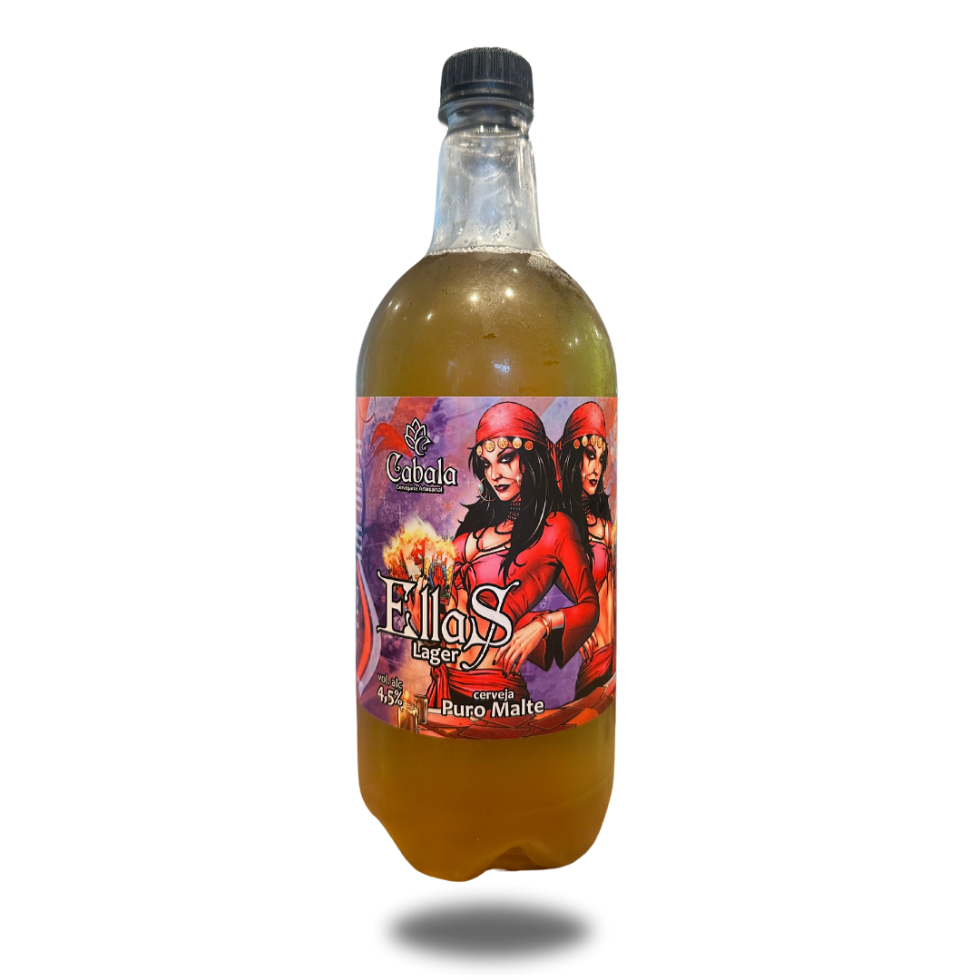 Frente do Chope Ellas Lager Growler Cabala 1L