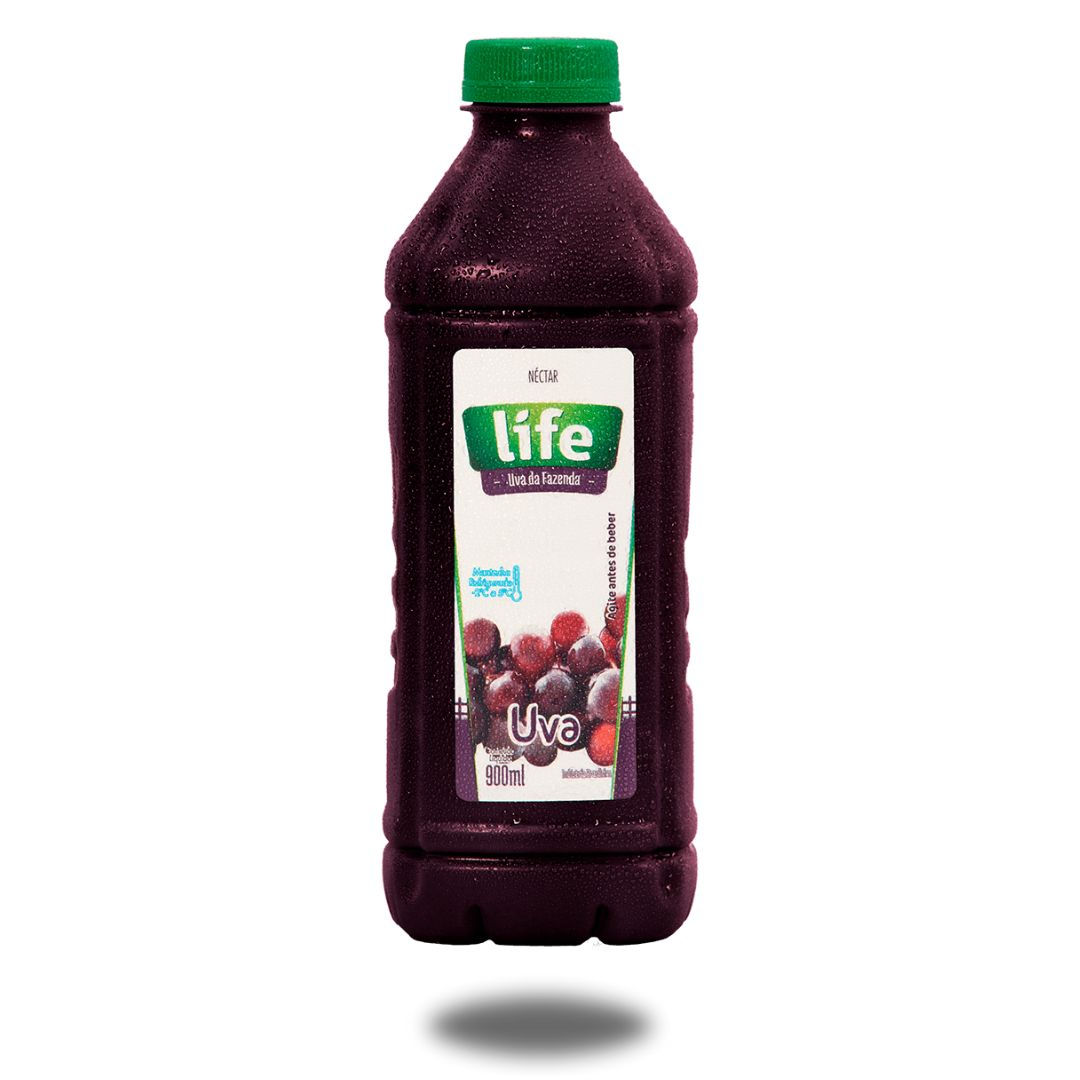 Frente da garrafa de plástico de suco de Uva 900ml