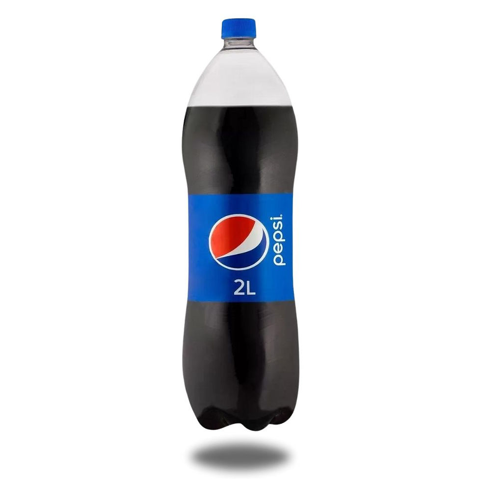 Frente da garrafa pet de 2L do refrigerante Pepsi Cola original