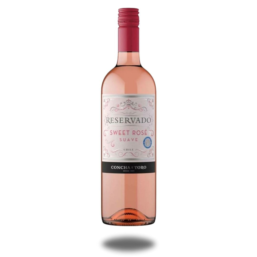 Frente da garrafa de Vinho Reservado Sweet Rose 750ml