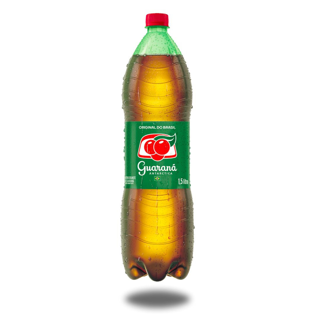 Frente da garrafa de plástico do refrigerante Guaraná 1,5l