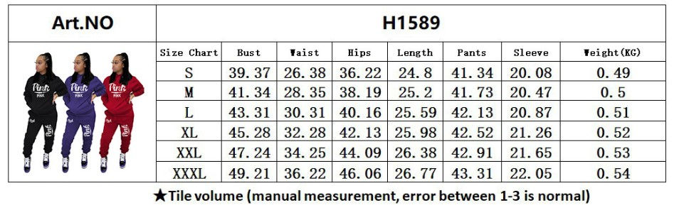 Thumbnail: Sports Suit Winter Clothing 2020 Ladies Jogger Two Piece Set Women Clothing