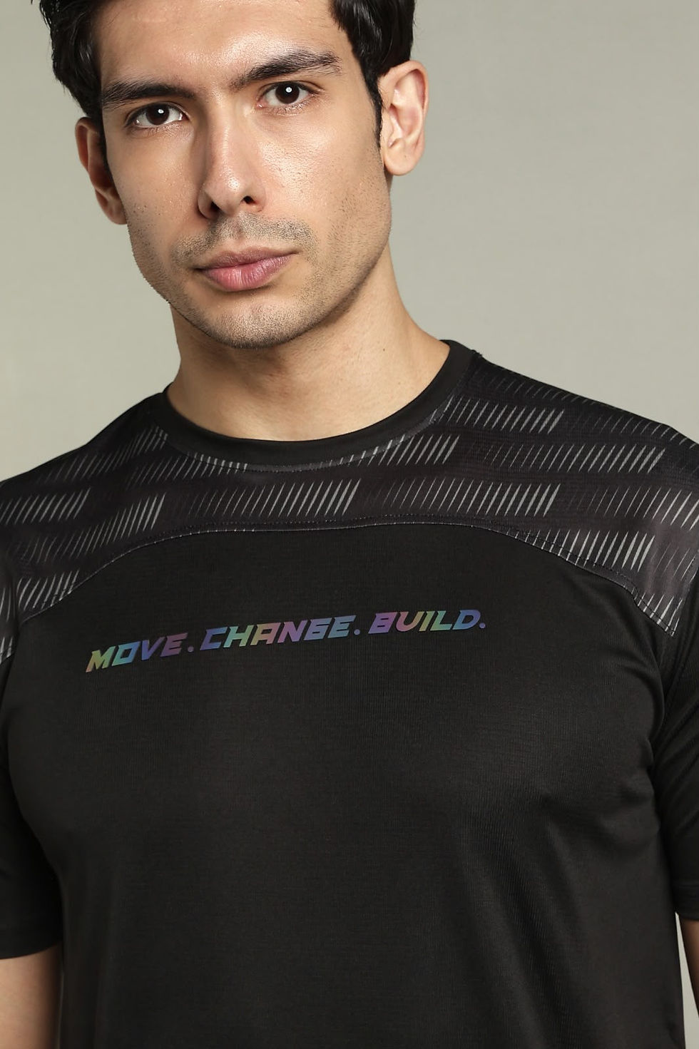 Thumbnail: IRON OX MCB Edition black round neck T-shirt for gym, training, running, sports and everyday active wear.