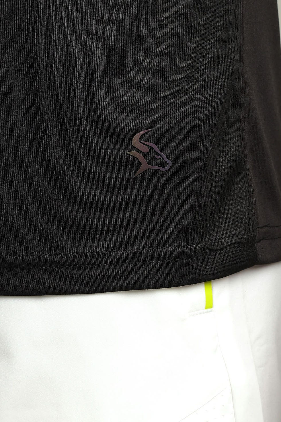 Thumbnail: IRON OX MCB Edition black round neck T-shirt for gym, training, running, sports and everyday active wear.