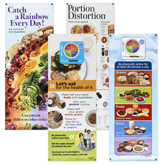 Complete Set of Healthy Vinyl Banners with Stand