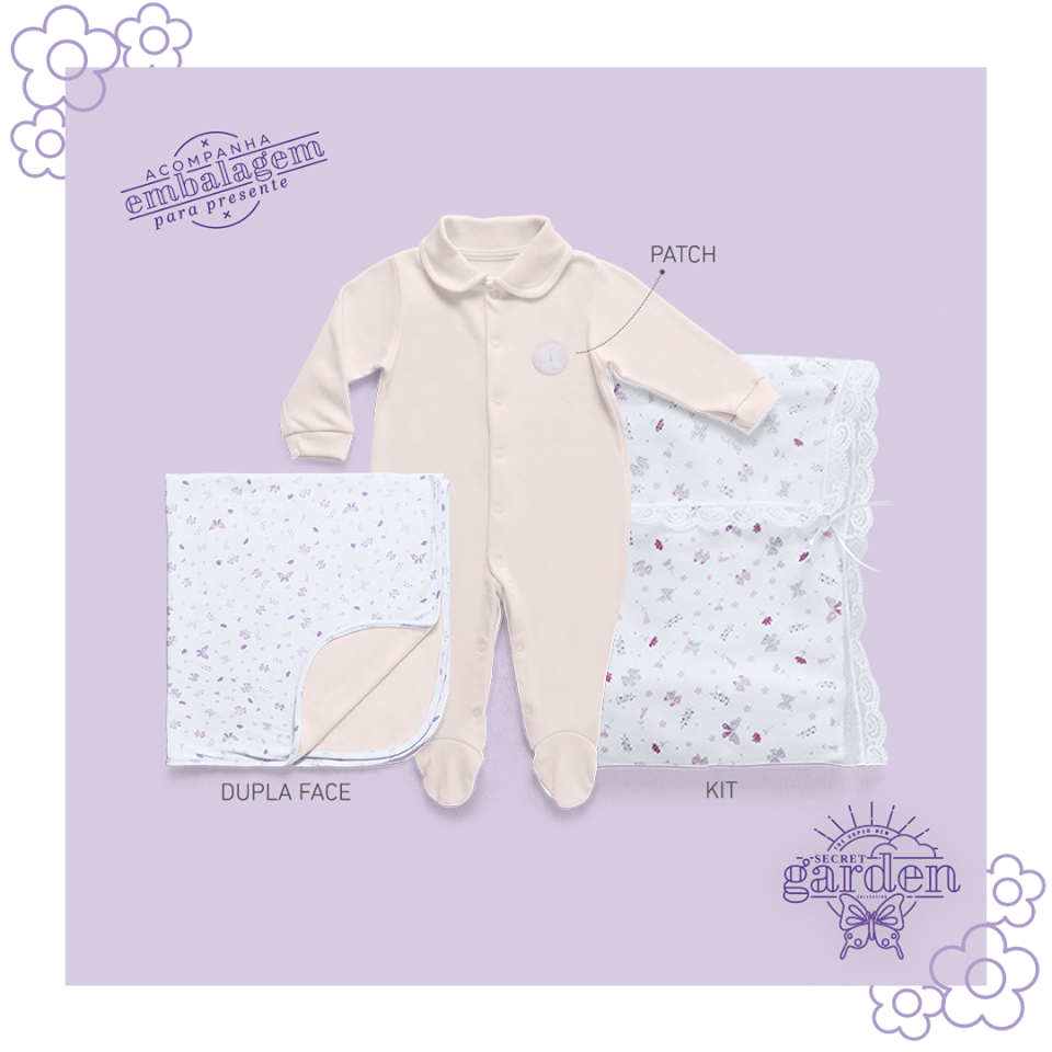 Saída Maternidade Macacão com Manta Secret Garden - Hug Baby