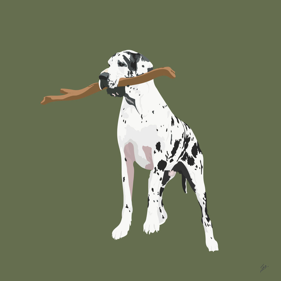 Dessin personnalisé de votre chien.