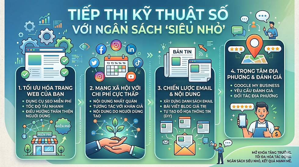Tiếp thị kỹ thuật số cho ngân sách "tí hon"
