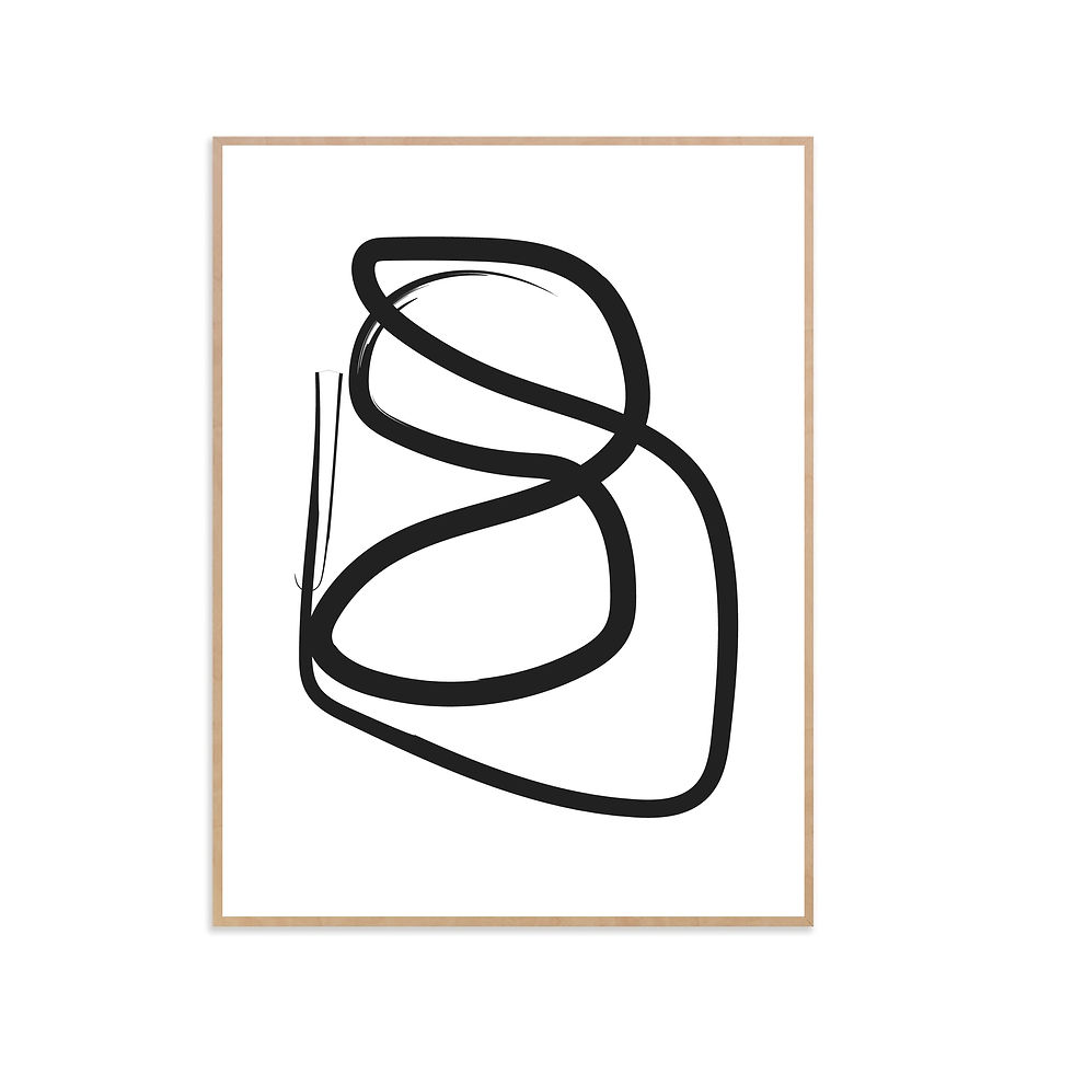 Miniatura: Black and White Abstract Art