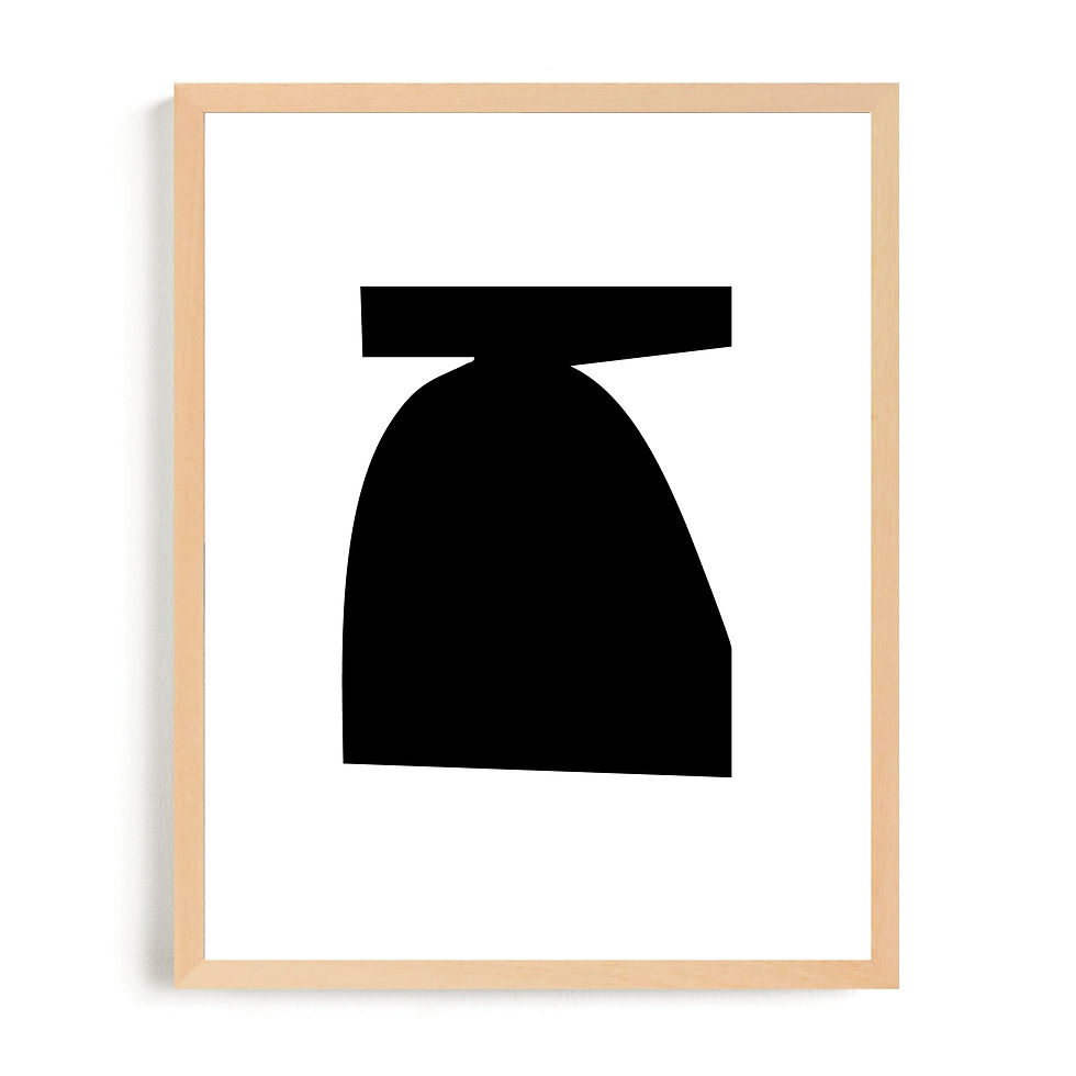 Miniatura: Black and White Abstract Art