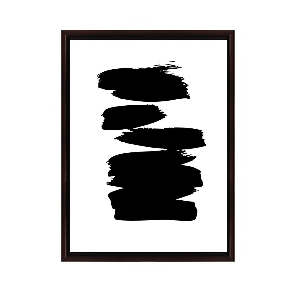 Miniatura: Black and White Abstract Art