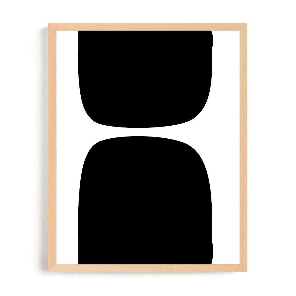 Miniatura: Black and White Abstract Art