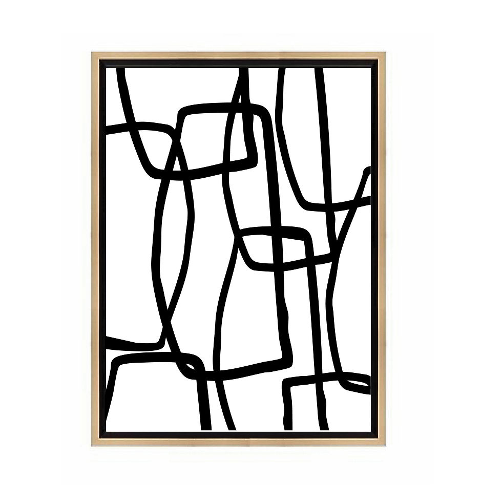 Miniatura: Black and White Abstract Art