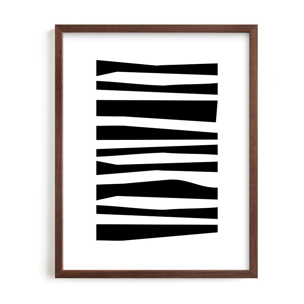 Miniatura: Black and White Abstract Art