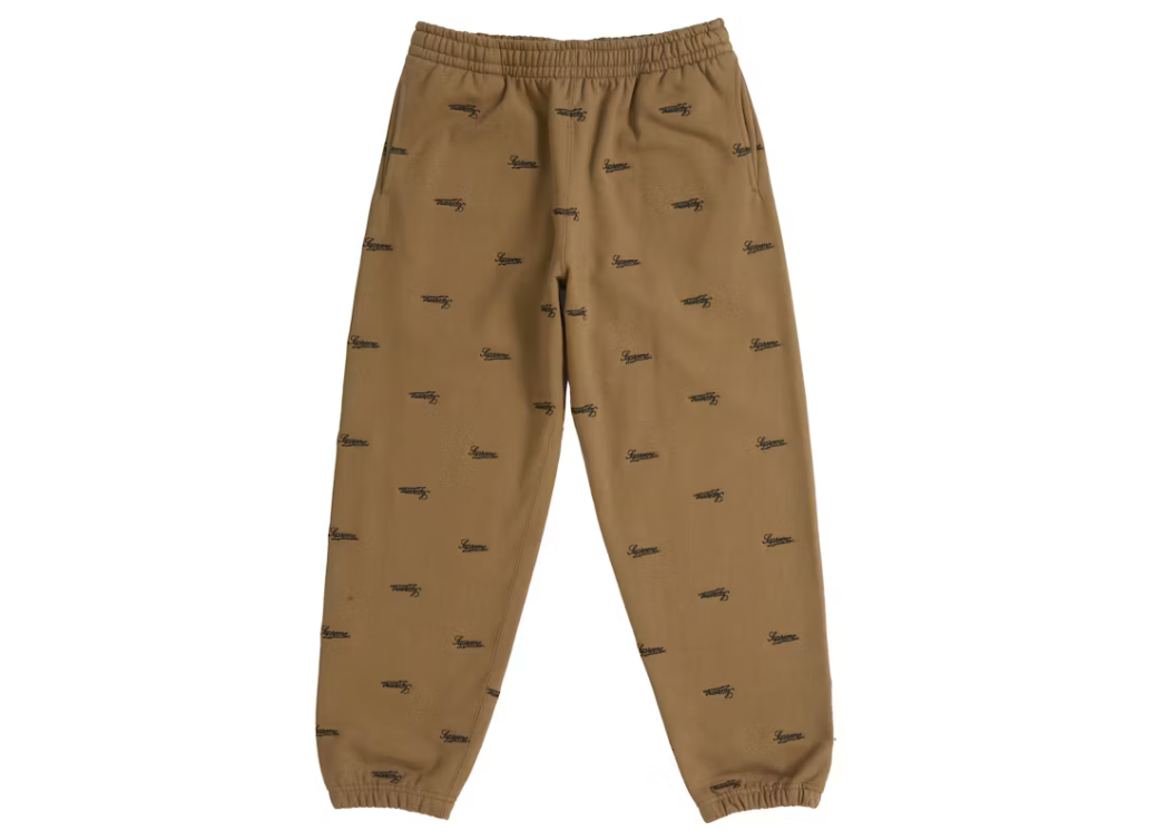 Supreme Repeat Script Sweatpant Brown