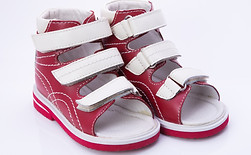 children's orthopedic shoes on a white b