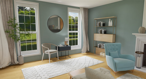 F&B Oval Room Blue living room