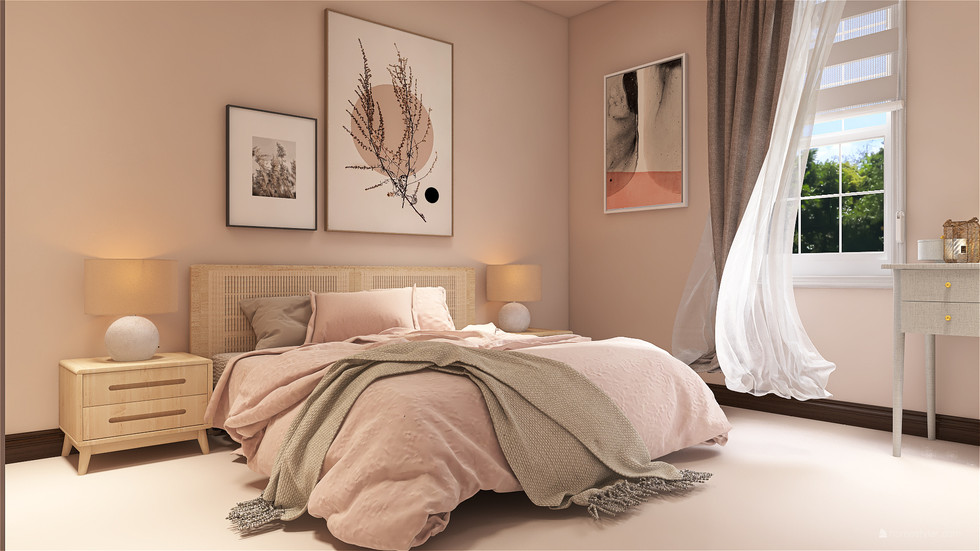 Pink/beige Master Bedroom en suite