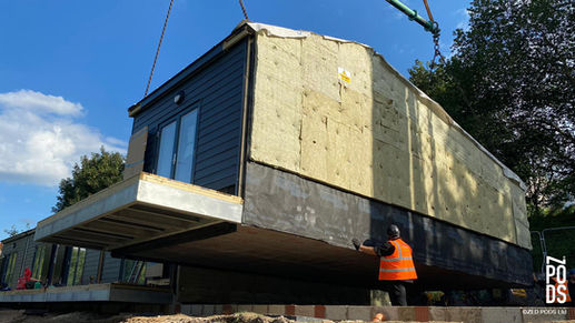 Sheffield’s first ‘net zero in operation’ Council homes lifted into position