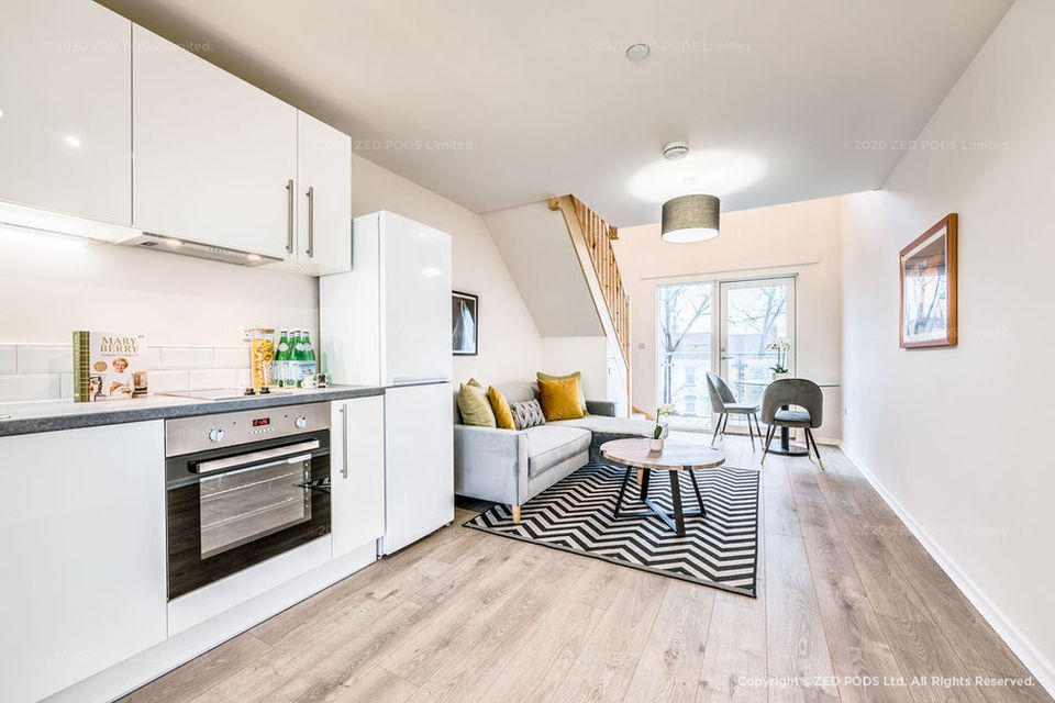 Open plan living kitchen and dinner space