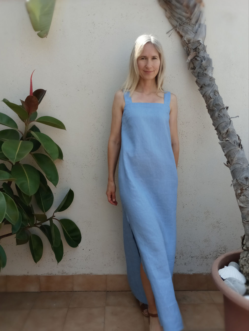Thumbnail: Lupine blue / GALANTHUS / slip dress, maxi length / medium weight linen / handmade by Kadrika