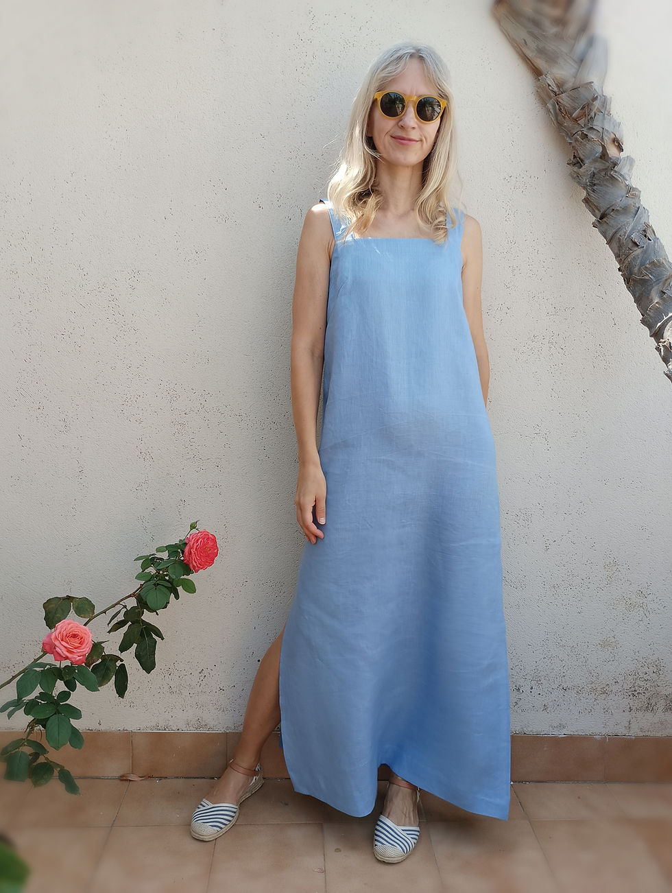 Thumbnail: Lupine blue / GALANTHUS / slip dress, maxi length / medium weight linen / handmade by Kadrika