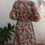 Thumbnail: Hibiscus / WILD FLOWER / midi dress with 3/4 sleeves and belt / floral ramie / handmade by Kadrika
