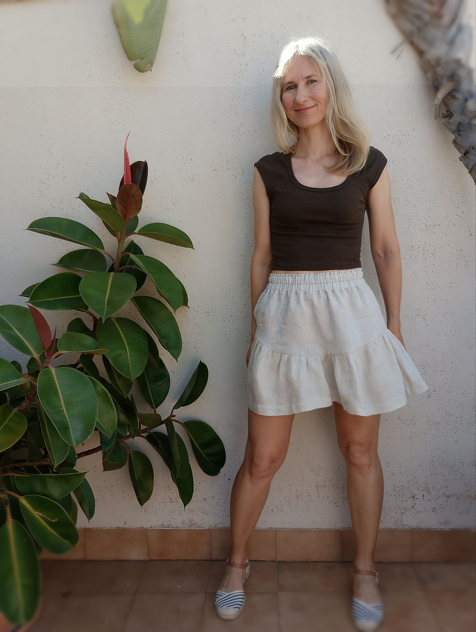 Thumbnail: Natural linen / YARROW  / slip on skorts / lightweight linen / handmade by Kadrika