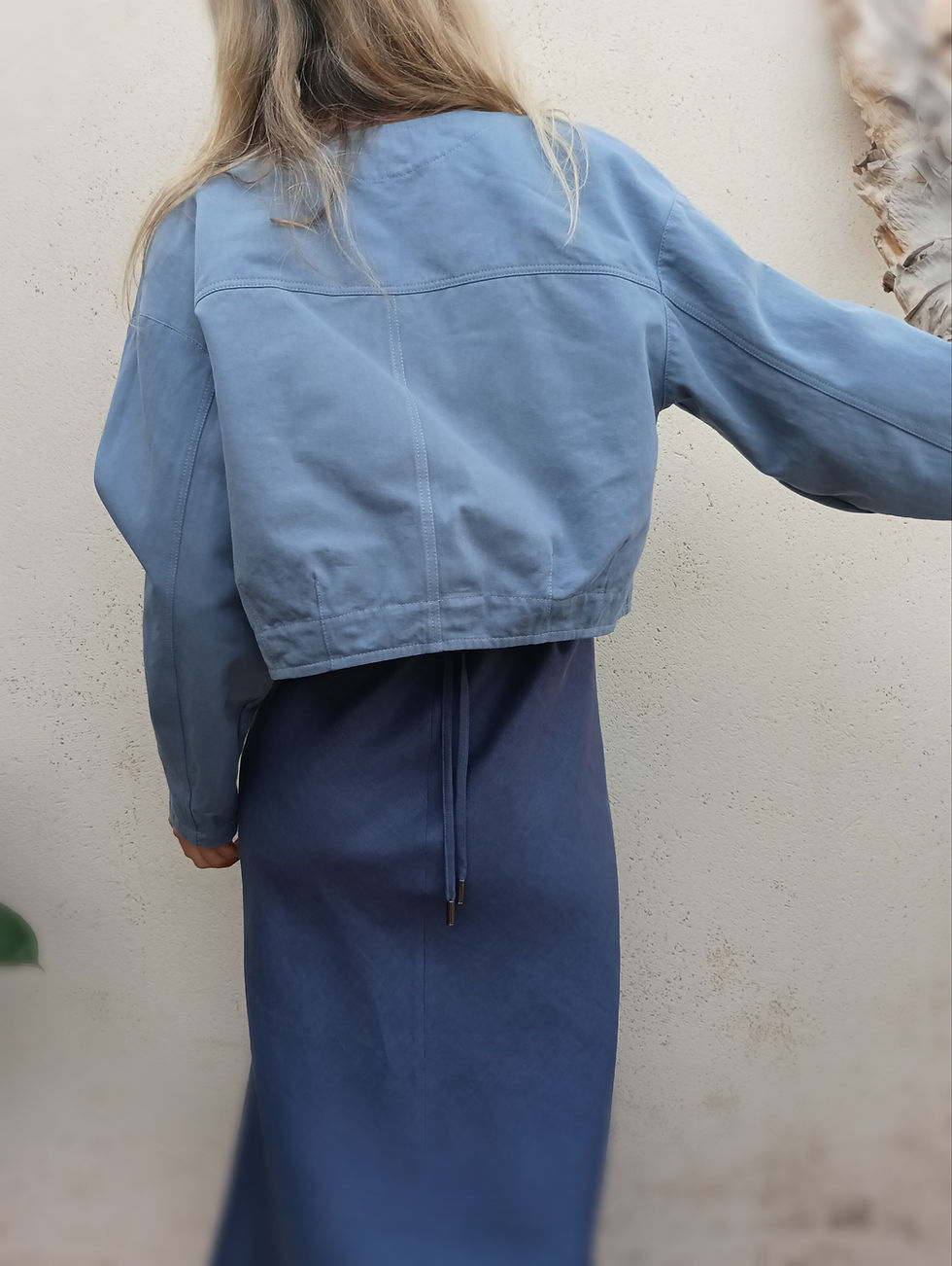 Thumbnail: Blue / FARFARA / cropped bomber jacket / cotton twill / handmade by Kadrika