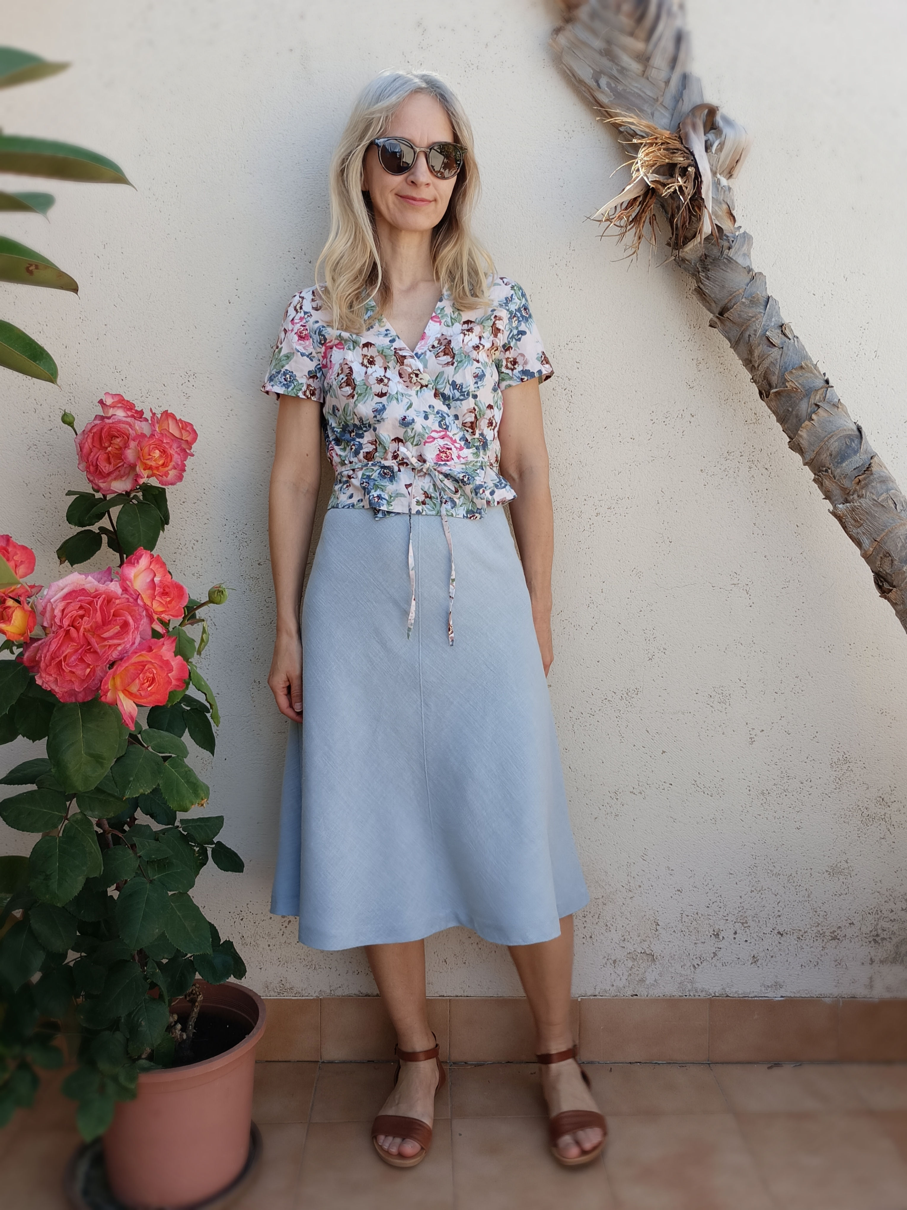 Skylight / CALLA LILY / bias-cut midi skirt / ramie tweed / handmade by Kadrika