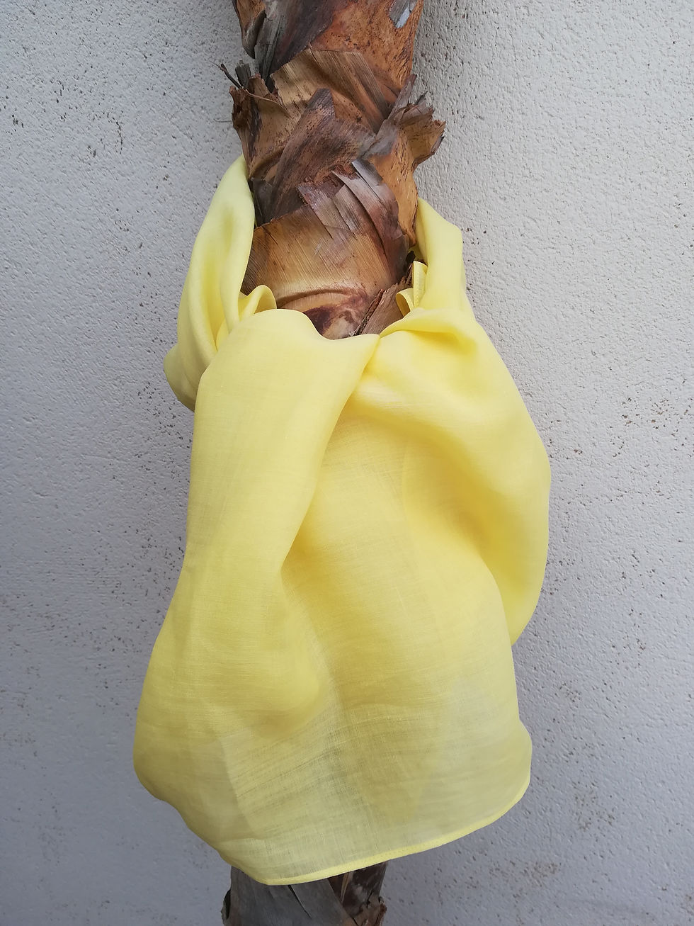 Thumbnail: Yellow ROSE scarf, lightweight ramie, handmade by Kadrika.