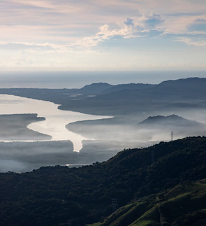 View of the Pacific Ocean from the top of a hill in Altos de Campana National Park, Panama