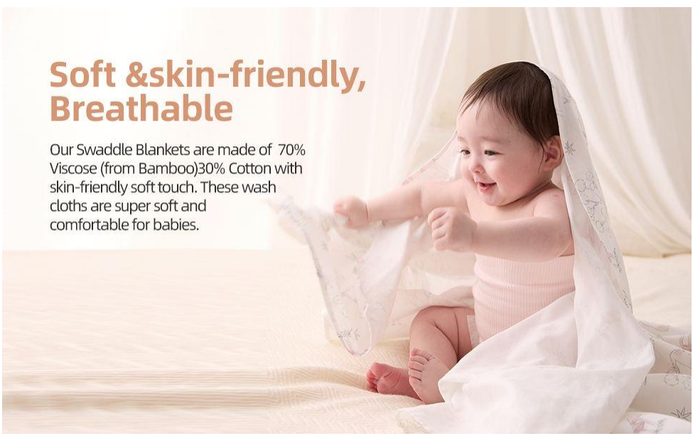 Thumbnail: Seednur Baby Muslin Swaddle Blanket 120x120cm