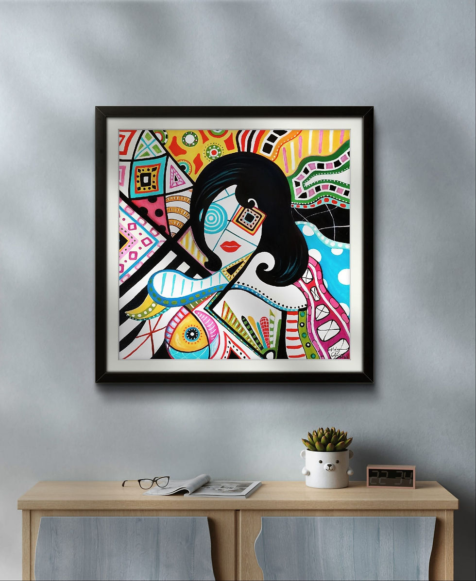 Miniatura: STYLIZED PORTRAIT #2 - Olio su tela, 50x50 - €4.900