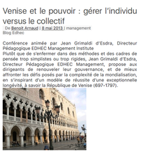 Venise et le pouvoir : gérer l'individu versus le collectif