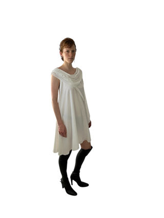 MIU MIU draped and tiered white dress Fits 8/10