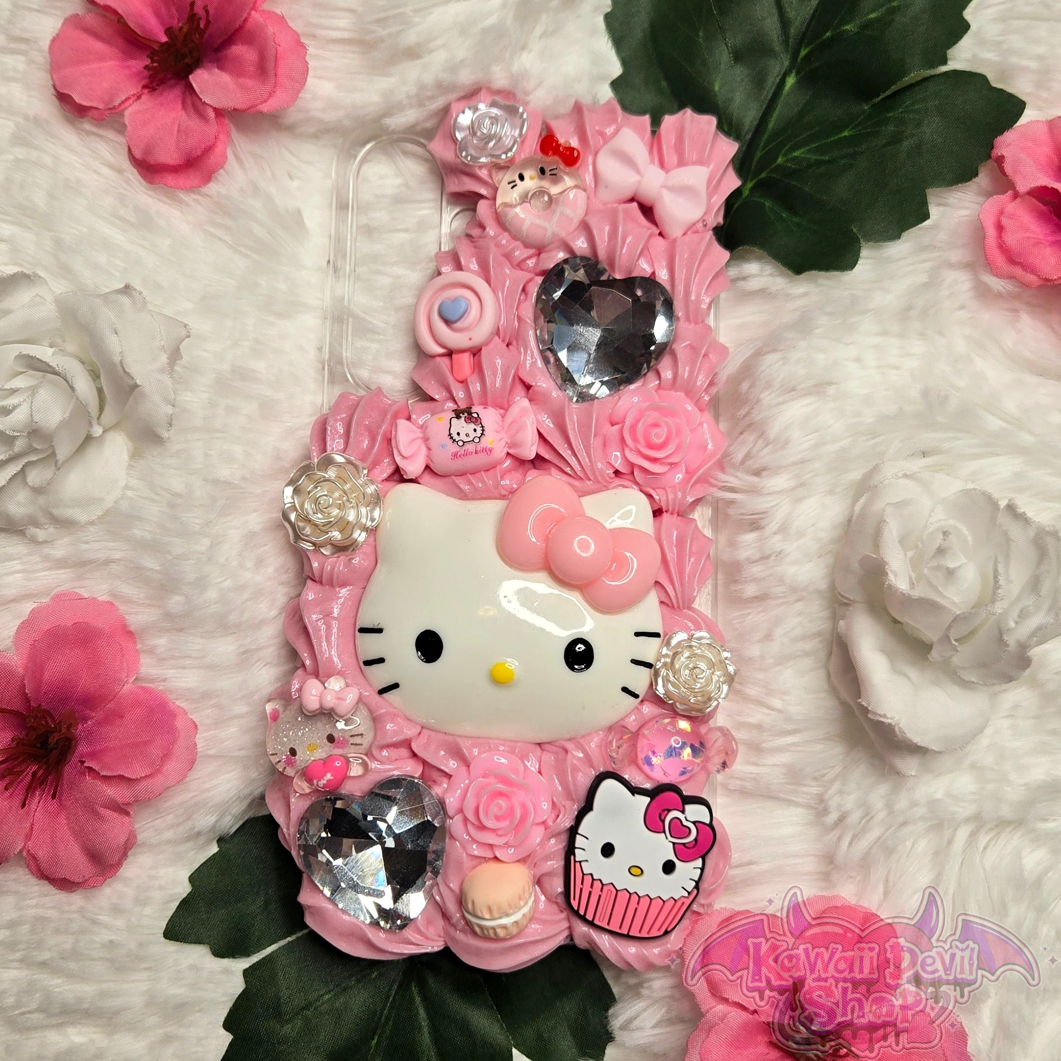 Kawaii Kitty Galaxy s24 Plus Decoden Phone Case