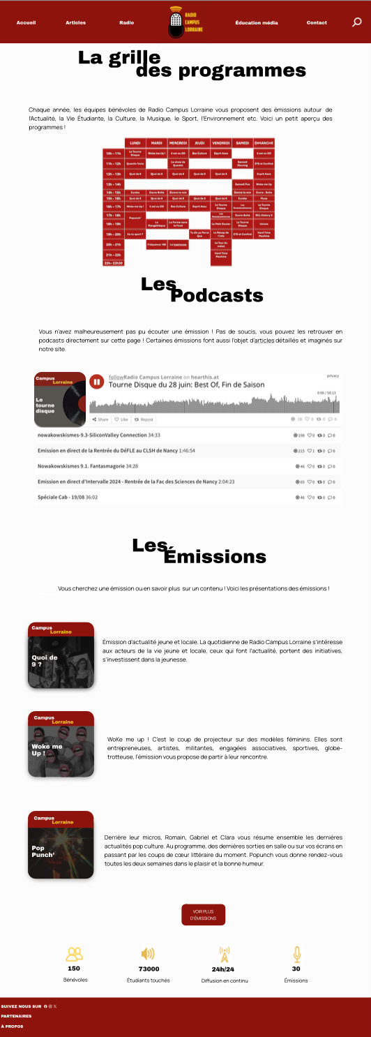 Miniature : Radio Campus Lorraine - Maquette Web