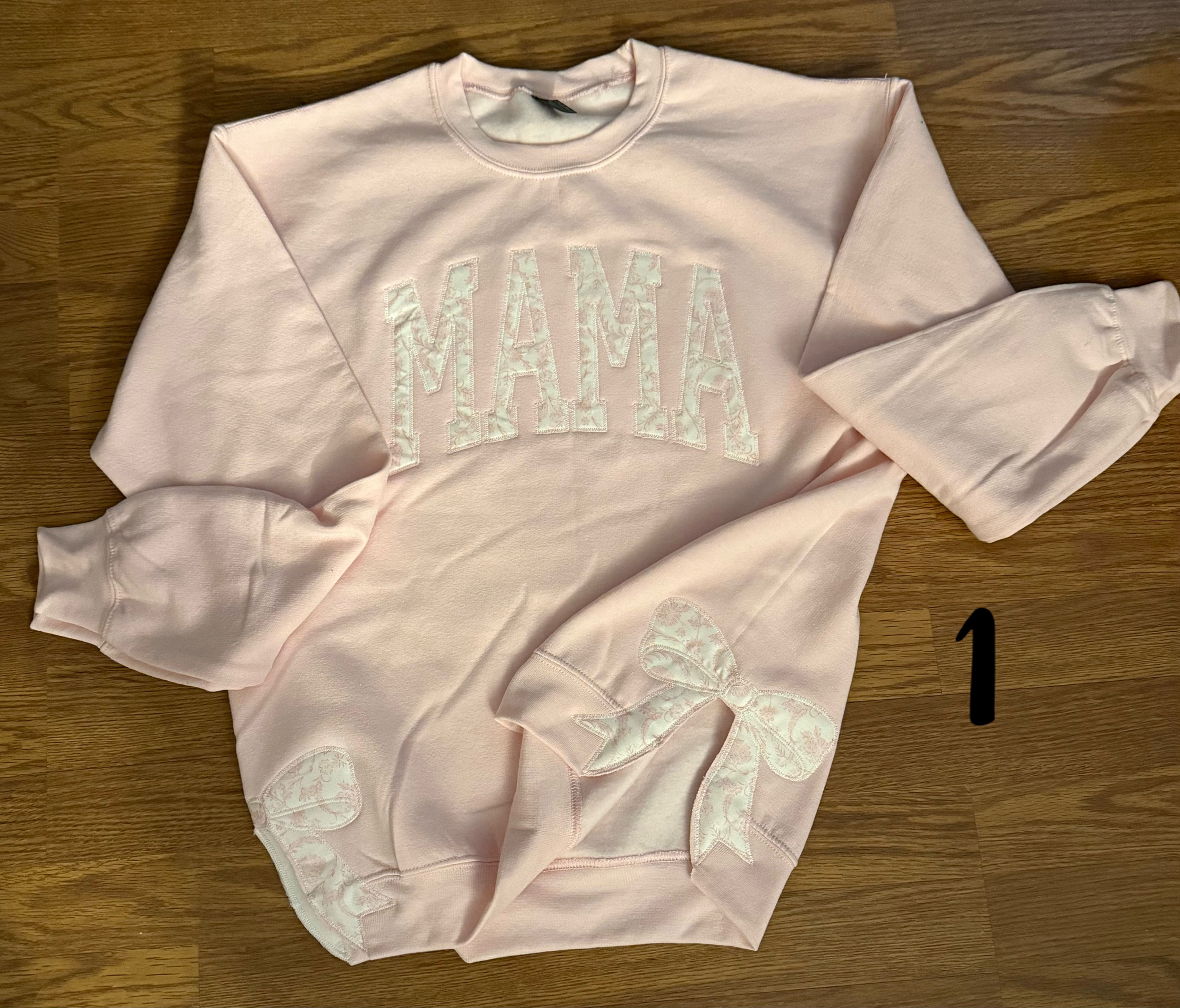 Mama Crewneck with side bows (plus sizes)
