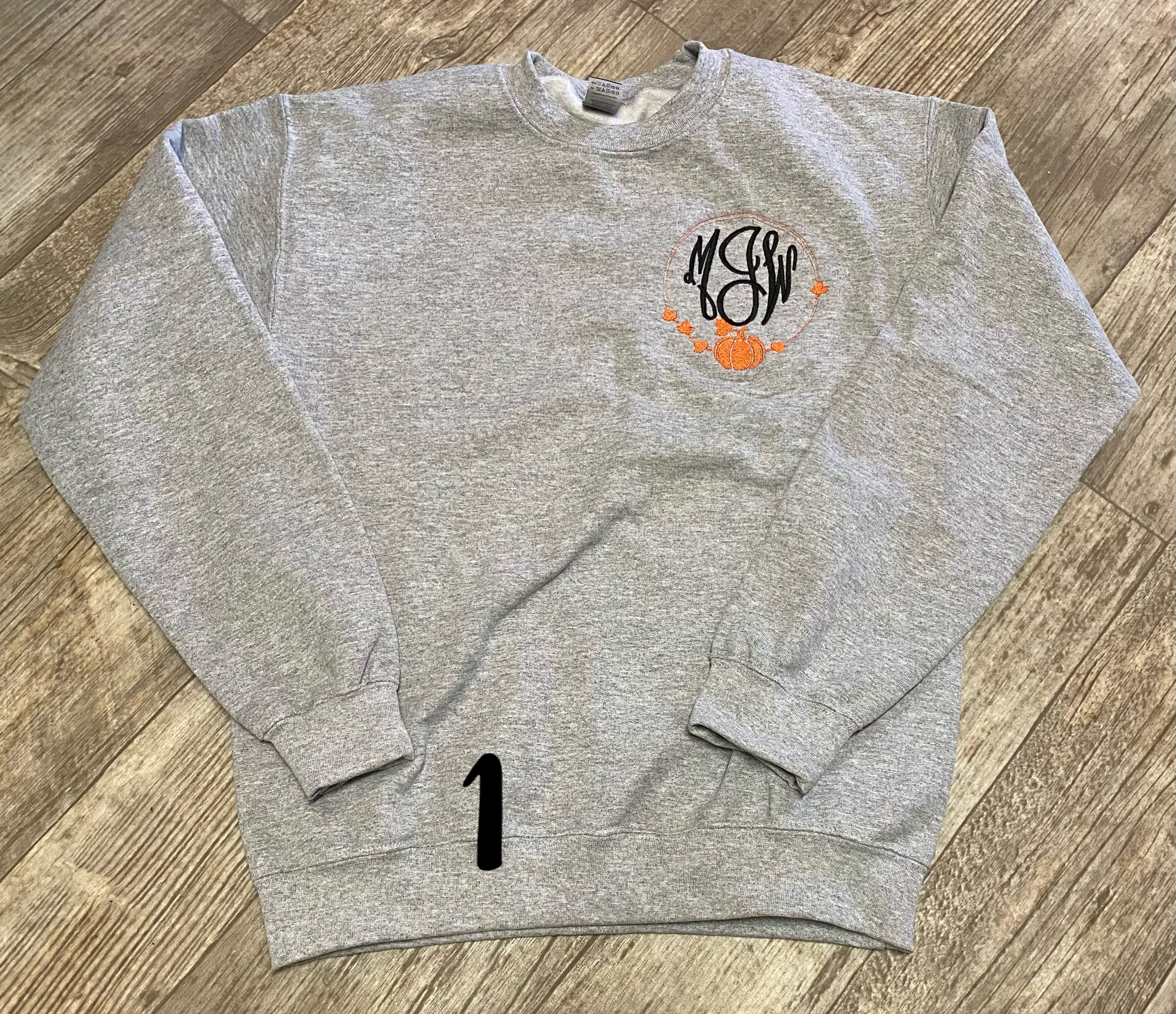 Fall Monogram Crewneck Sweatshirt  (plus sizes)