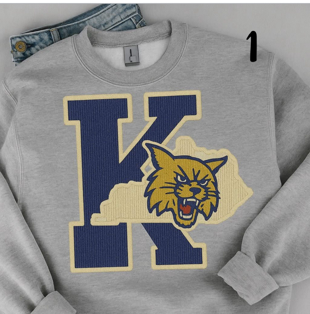 Faux Yarn Ky Crewneck Sweatshirt 