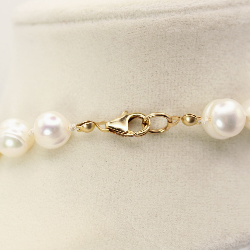 Thumbnail: White Knotted Pearl Necklace