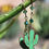 Thumbnail: Light Green Enamel Cactus Earrings