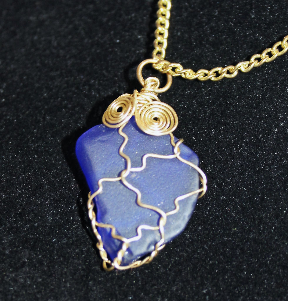 Thumbnail: Blue Artificial Sea Glass Necklace