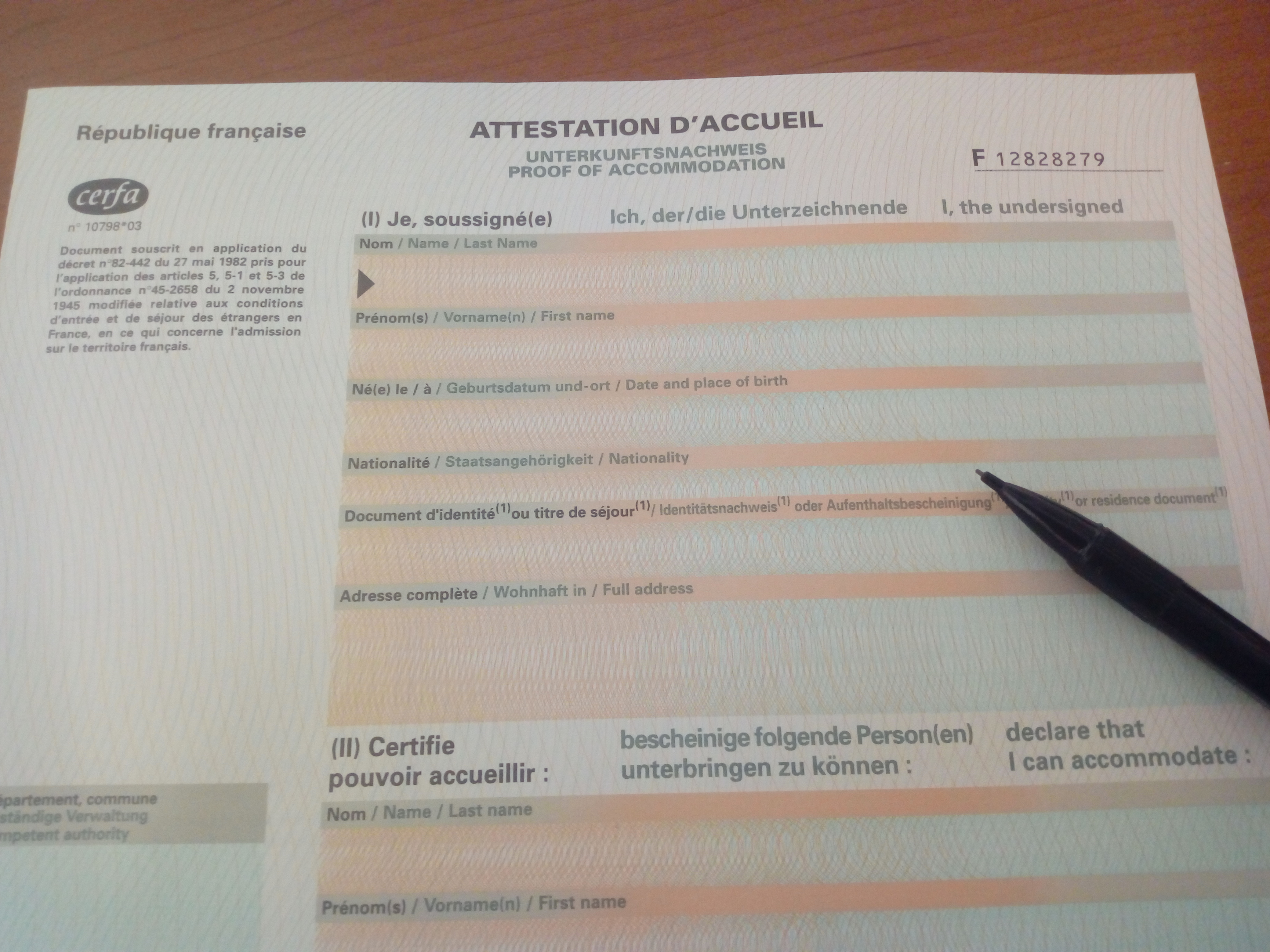 attestation d'accueil