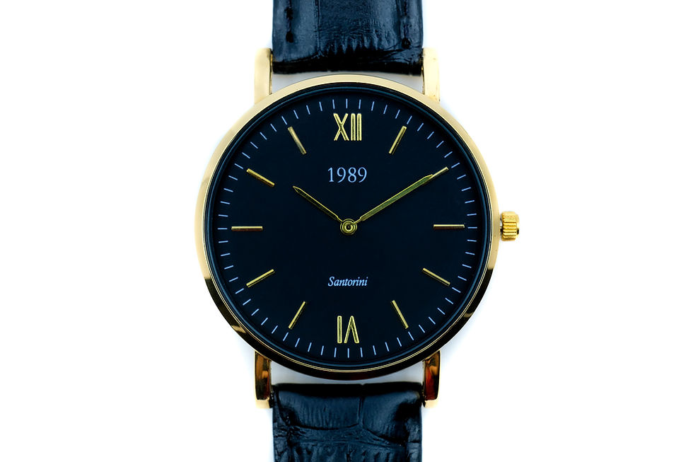 Thumbnail: Santorini - Gold - Black leather