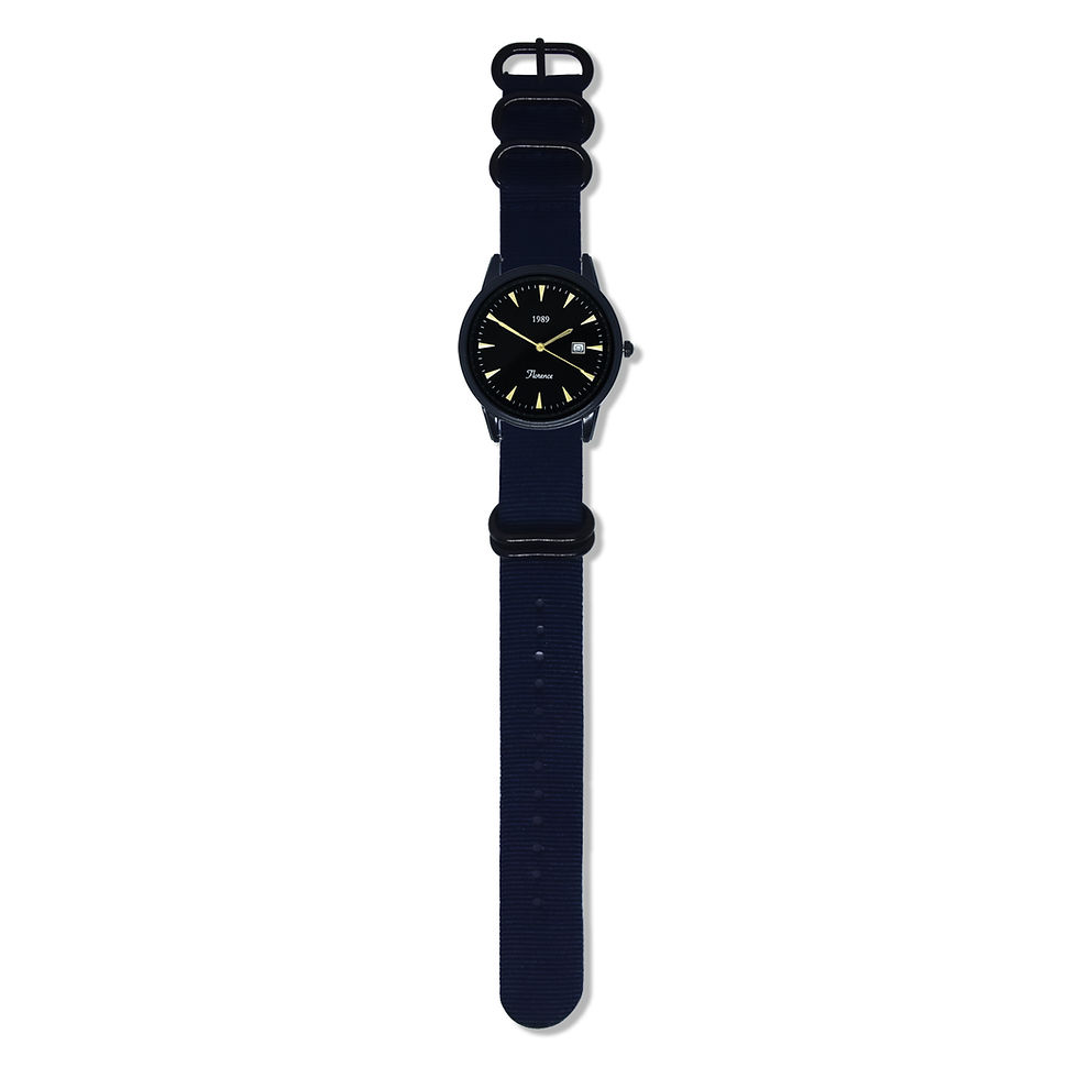 Thumbnail: Florence Black Frame Black Dial Royal Blue Nylon