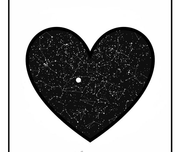 Mapa estelar con corazon