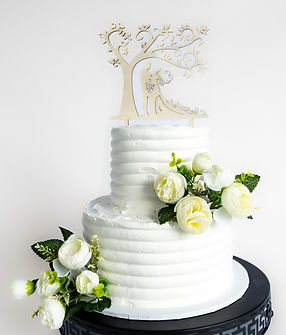 Wedding Cake adorned with flowers