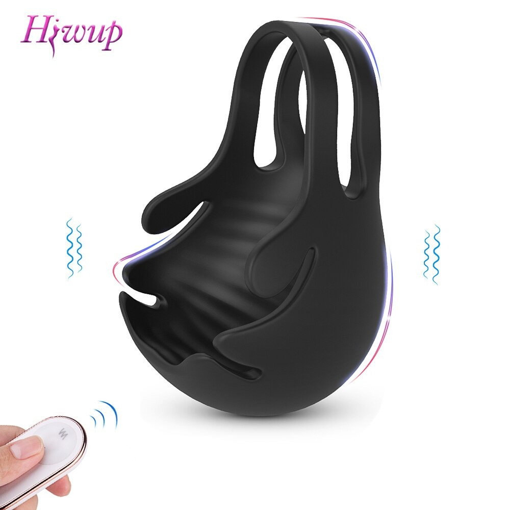Wireless Remote Control Penis Testicle Vibrator Massager Sex Toys for Men Delay